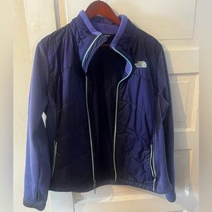 Purple with teal accents. XL